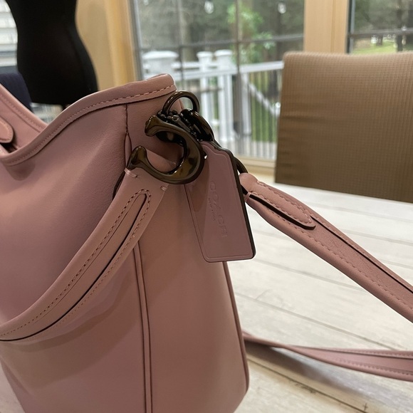 COACH Women's Soft Tabby Leather Hobo Shoulder Bag crossbody purple minimalist - Picture 11 of 15